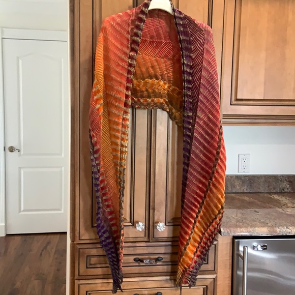 Accessories - Multi color crinkle scarf/wrap  warm fall colors